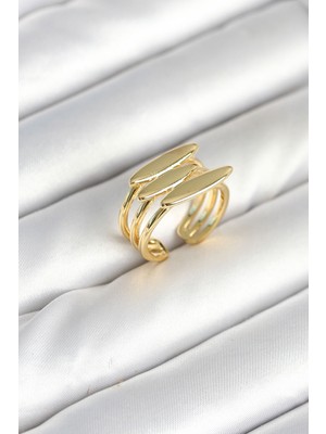 Pirinç Gold Renk Vintage Model Kadın Yüzük - Lisinya