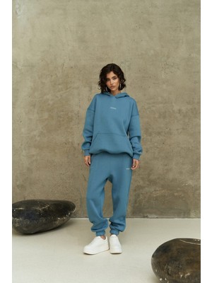 Mai Minimal Baskı Bulut Mavi Eşofman Takım