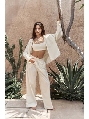 Mai Mirabella Sarı Gömlek Pantolon Takım