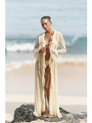 Freya Sarı Uzun Elbise