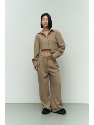 Mai Valente Vizon Crop Gömlek Pantolon Takım