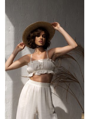 Bohemai Harvey Natural Müslin Crop Takım