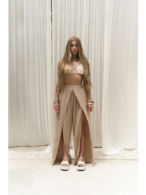 Bohemai Bima Yırtmaç Detaylı Vizon Pantolon