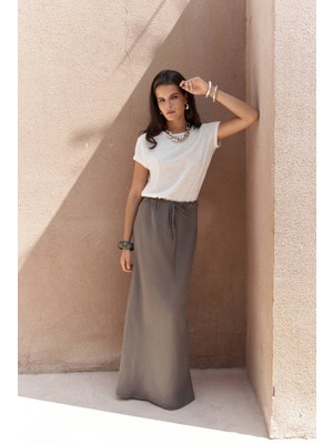 Bohemai Dolly Bağcıklı Antrasit Etek