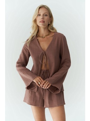 Bohemai Ferriday Kahve Gömlek Şort Takım