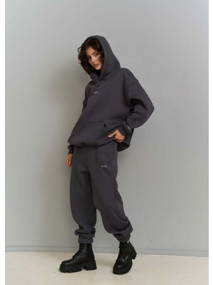 Mai Minimal Baskı Antrasit Eşofman Takım