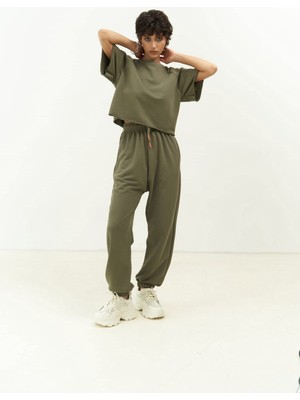 Vero Soft Haki Crop Eşofman Takım