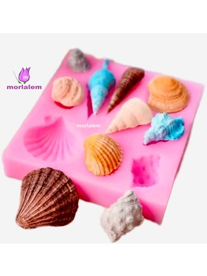 Morlalem 10 Lu Midye Deniz Kabukları 1 Adet Silikon Kalıp K-172