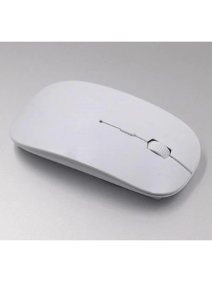 Ultra Ince USB Bilgisayar Pc Dizüstü Masaüstü Kablosuz Mouse (Beyaz) ( Lisinya )
