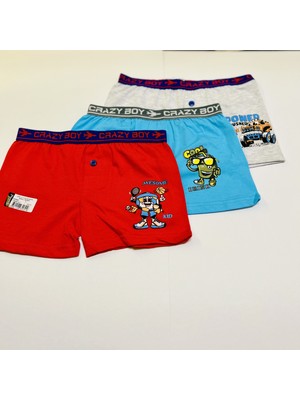 Tutku Erkek Çocuk  Baskılı Boxer Renkli 3lü
