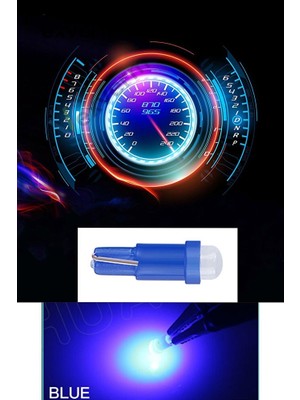 Meyzone 10 Adet 12V T5 LED Ampul Oto Kilometre Gösterge Kadran Ambians Aydınlatma Ledi Mavi