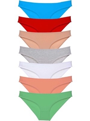 7 Adet Süper Eko Set Likralı Kadın Slip Külot Set 4
