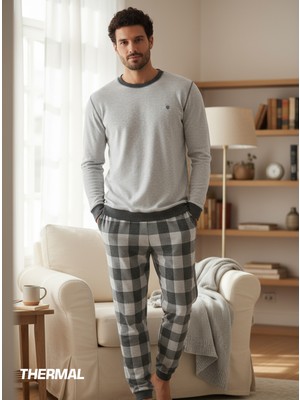 Blackspade Termal Erkek Pijama Takımı 40603 - Gri Melanj