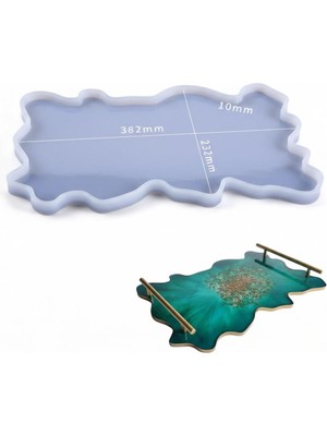 Stonechem Epoksi Silikon Kalıp Kenarı Dalgalı Dikdörtgen Tepsi