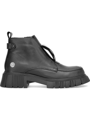 Mammamia D25KB-1620 Kadın Hakiki Deri Topuklu Bot Siyah