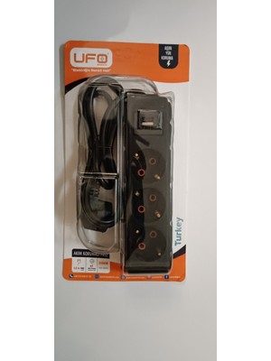 Merkez 3500W Akım Korumalı Anahtarlı (1.5 Metre) ve Usb'li Üçlü Grup Priz Siyah