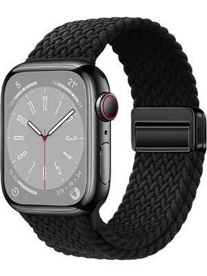 Apple Watch 10 46MM Yumuşak Dokuluörgü Tasarımlı Hasır Kordon Strap Kayış