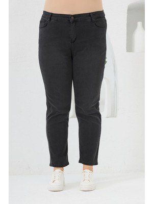 Büyük Beden Kot Pantolon Füme