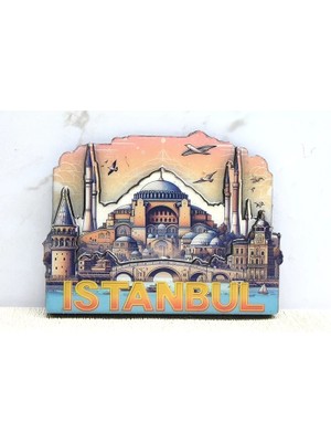 Ahşap Istanbul Temalı Magnet ALK4364 ( Lisinya )