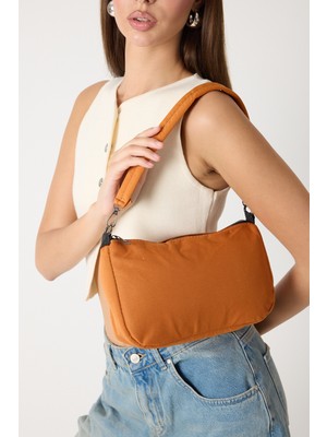 Powerspeed Kadın Tarçın Minimal Tasarım Kumaş Baget Omuz Çantası