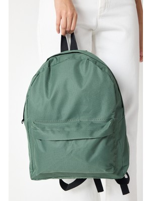 Powerspeed Unisex Haki Önü Fermuarlı Iki Bölmeli Sırt Çantası