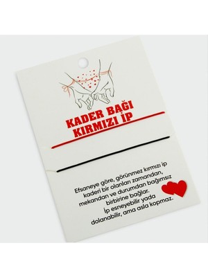 Resveq Kader Bağı Kırmızı Ip Bileklik-Renkli