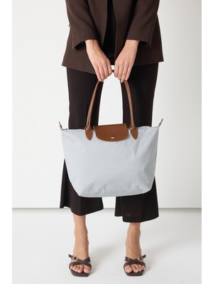 Powerspeed Kadın Gri Orta Boy Askılı El ve Omuz Çantası