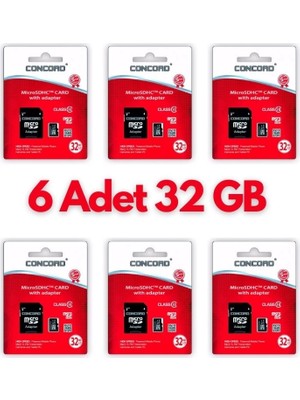 6 Adet Ultrahız 32GB Micro Sd Hafıza Kartı: Yüksek Performans ve Geniş Depolama Kapasitesi ( Lisinya )