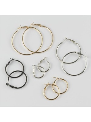 Resveq Klasik Halka Küpe-Siyah