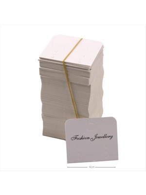 Resveq 3 Çift Küpe Kartı-Beyaz