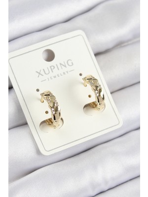 Xuping Zirkon Taşlı Halka Model Gold Renk Kadın Küpe - Lisinya