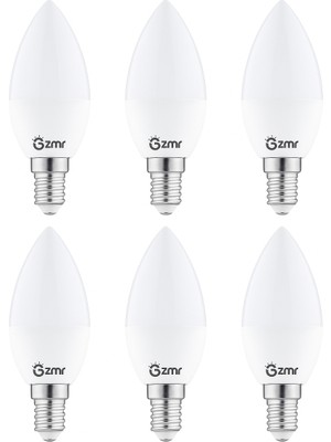 Zmr 120/B.30 6’lı 7W Buji LED Ampul 3000K Günışığı E14 Duy Enerji Tasarruflu ve Uzun Ömürlü Aydınlatma