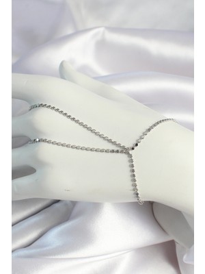 Pirinç Gümüş Renk Ezme Zincirli Şahmeran - Lisinya