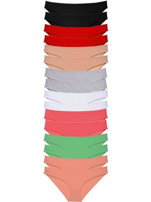 16 Adet Süper Eko Set Likralı Kadın Slip Külot 8 Renkli