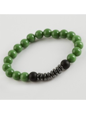 Resveq Ceyt Hematit Doğaltaş Bileklik-Kırmızı