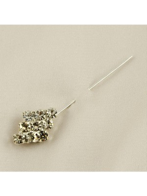 Resveq Taşlı Eşarp Iğnesi-Gümüş Rengi
