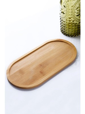 Kitchen Bölmesiz Bambu Yağdanlık Altlığı & Sunumluk Ahşap
