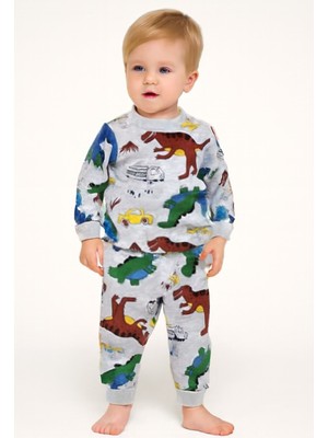 Dinazor Desenli Erkek Bebek Pijama Takım