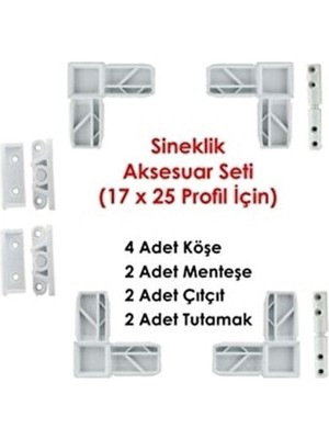 Beyaz Sineklik Aksesuar Set Kapı Pencere Sineklik Aksesuar Set Sineklik Tamirat Menteşeli