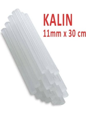 10 Adet Kalın Çubuk Silikon Şeffaf