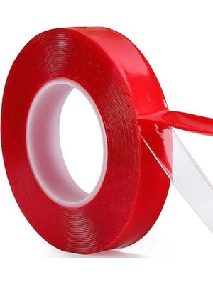 Silikonize Şeffaf Çift Taraflı Bant 18 mm 2 Yards Çift Taraflı Bant Şeffaf