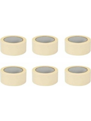 6 Adet 48X25MT Maskeleme Bandı Kağıt Bant