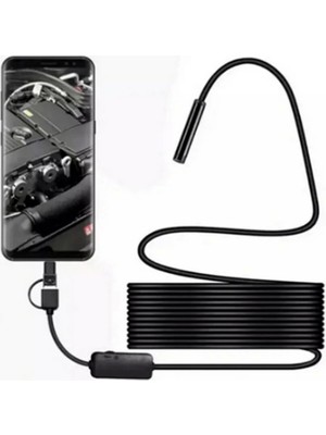 Endoskop Yılan Video Kamera Led’li 10 Metre 7 mm Sert Kablo - Lisinya