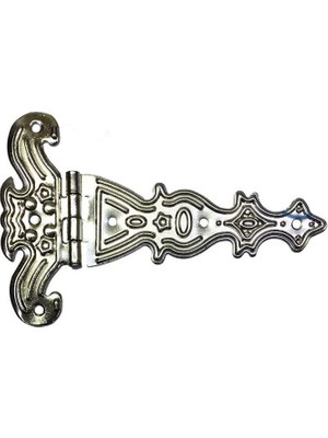 Dekoratif, Sac Tek Kuyruklu Menteşe - 69X102 Mm, Büyük, Nikel, 100 Adet - Lisinya