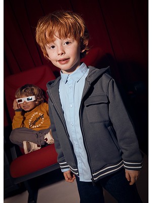 Mayoral Gri Erkek Çocuk Fermuarlı Sweatshirt 4427