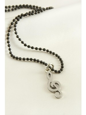 Resveq Çapa Top Zincirli Erkek Kolye-Siyah