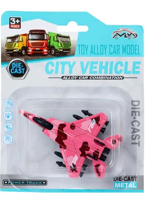 Mega Oyuncak Die Cast Metal F-15 Benzeri Savaş Uçağı Pembe Kamuflaj