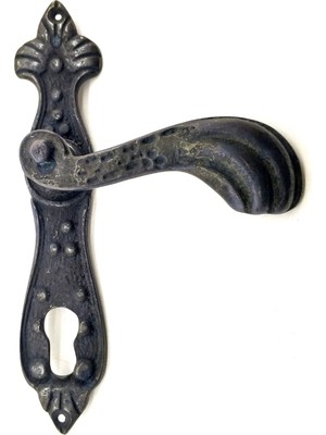 Antika Tarz Dekoratif Pirinç Mevlana Yale Kapı Kolu - 228X48 Mm, Oksit - Lisinya