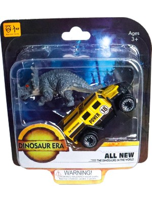 Mega Oyuncak Die Cast Metal Hummer Benzeri Araba ve Triceratops