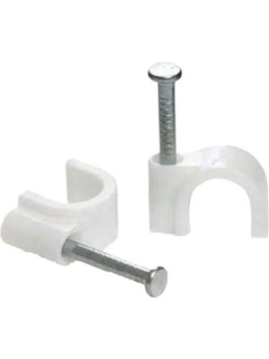 Kroşe Çelik Beton Çivili Kablo Tutucu Kablo Kroşesi Uydu/tv Kablosu Için No:3 ( 100 Adet ) 100 Adet